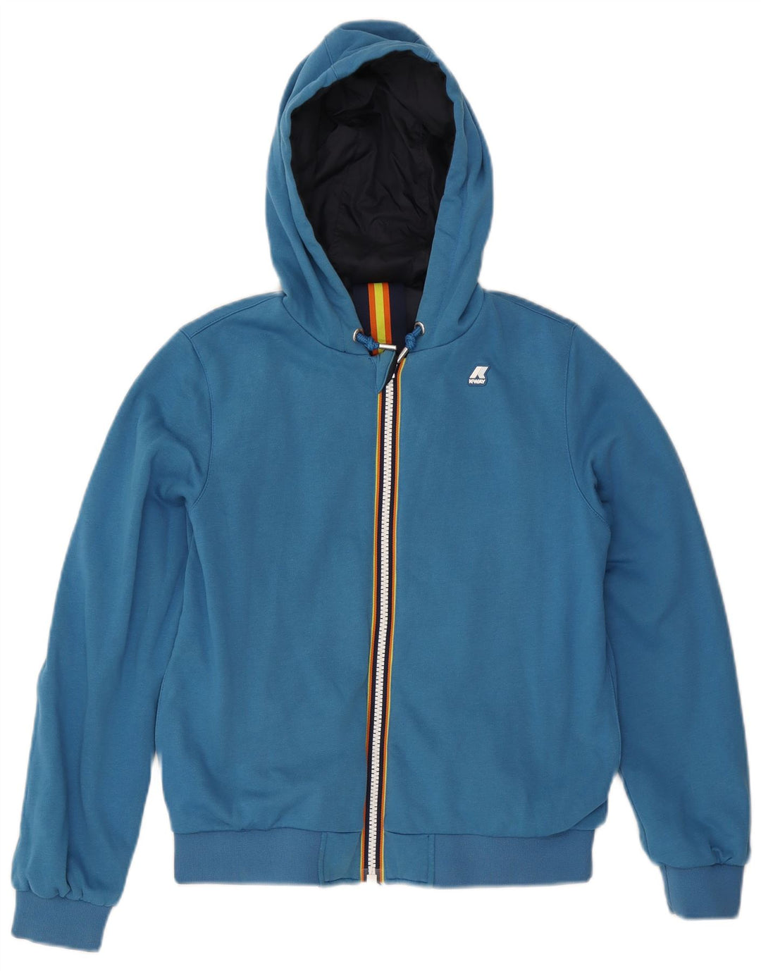 K-Way Chaqueta reversible con capucha para mujer UK 10 Small Azul marino Algodón