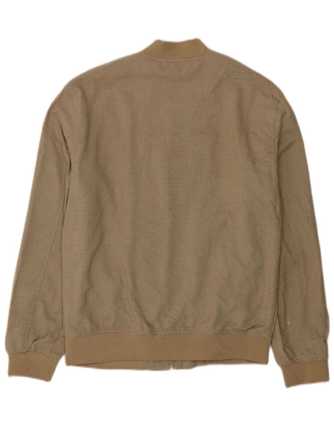 Zara Mens Bomber Jacket UK 36 Small Beige Check Poliéster