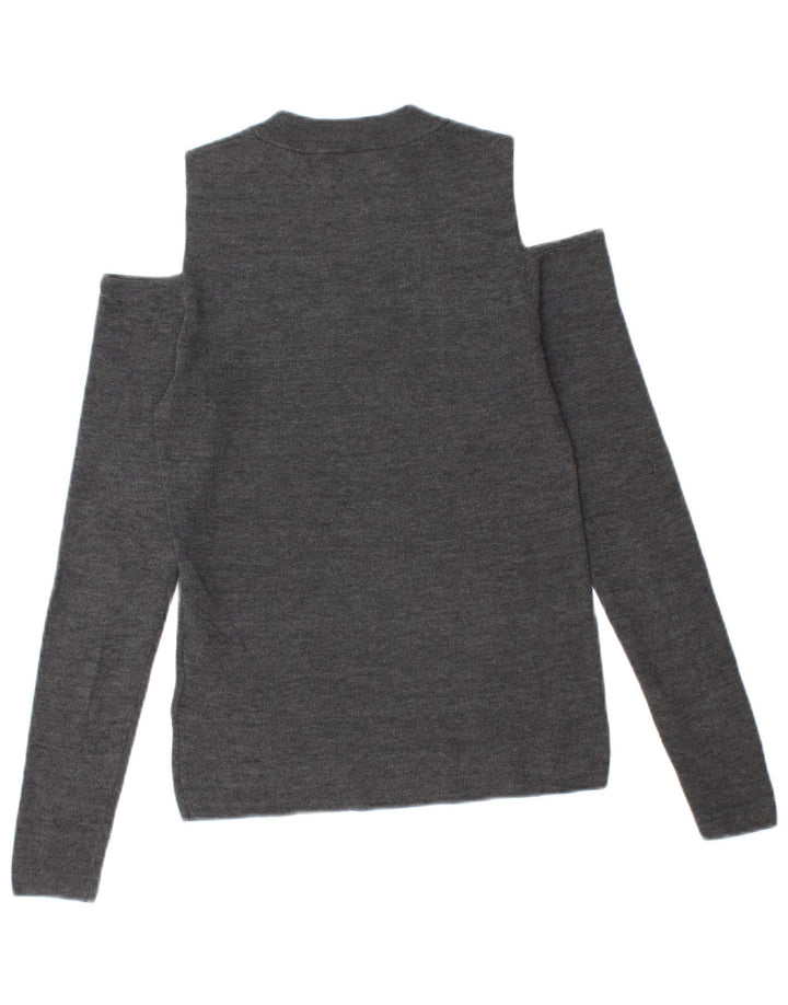 Whistles Suéter tipo jersey con cuello redondo y hombros descubiertos para mujer UK 8 Small Grey
