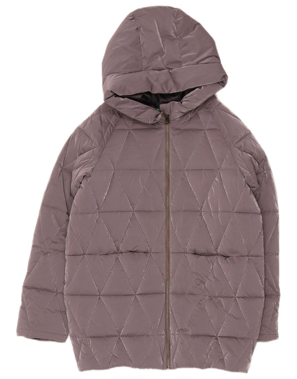 Benetton Abrigo Acolchado Con Capucha Niña 15-16 Años 2XL Gris Poliéster