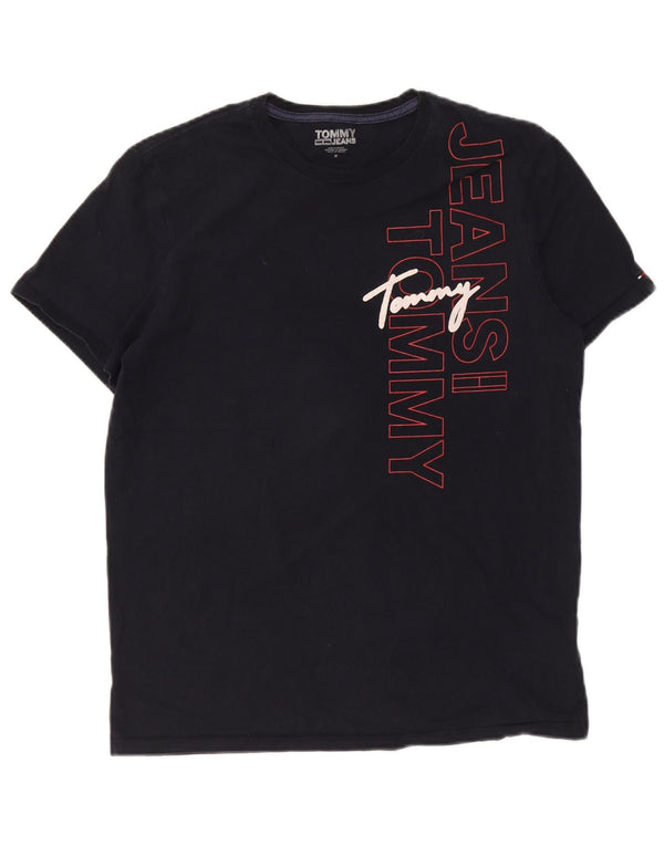Tommy Hilfiger Camiseta gráfica para hombre Top Medium Azul marino Algodón