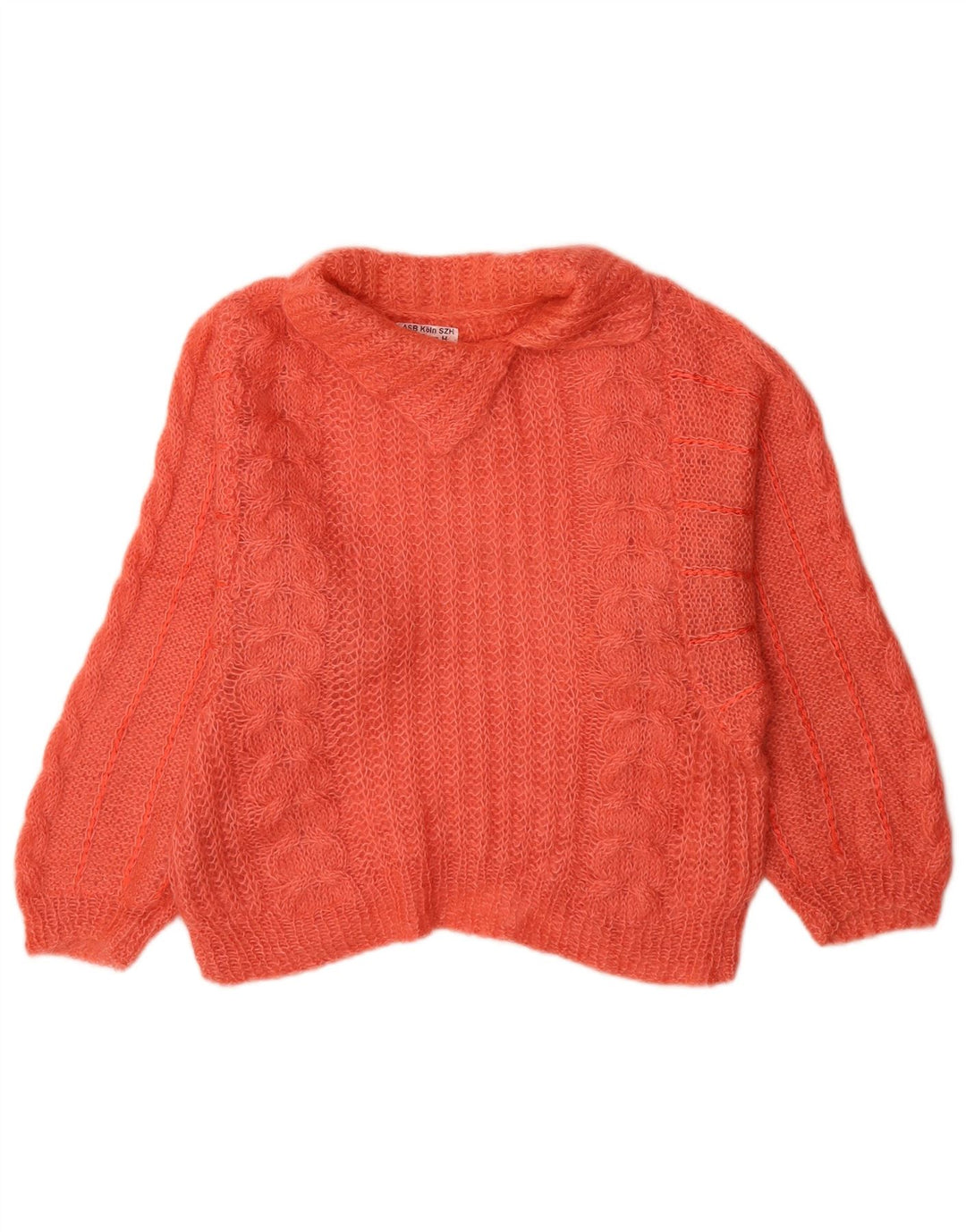 Vintage mujer tortuga cuello jersey suéter Reino Unido 12 naranja medio