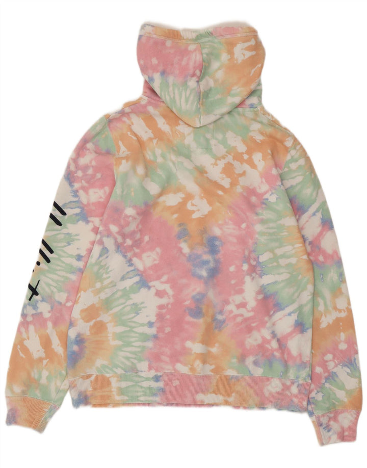 HOLLISTER Jersey con capucha gráfico para mujer Reino Unido 14 Medium Multicolor Tie Dye