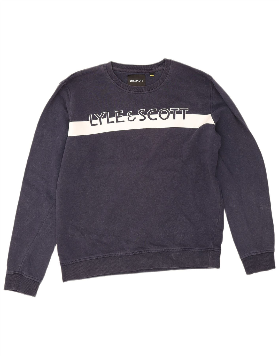 Lyle & Scott Hombre Sudadera Gráfica Jumper Medium Azul Marino Colorblock