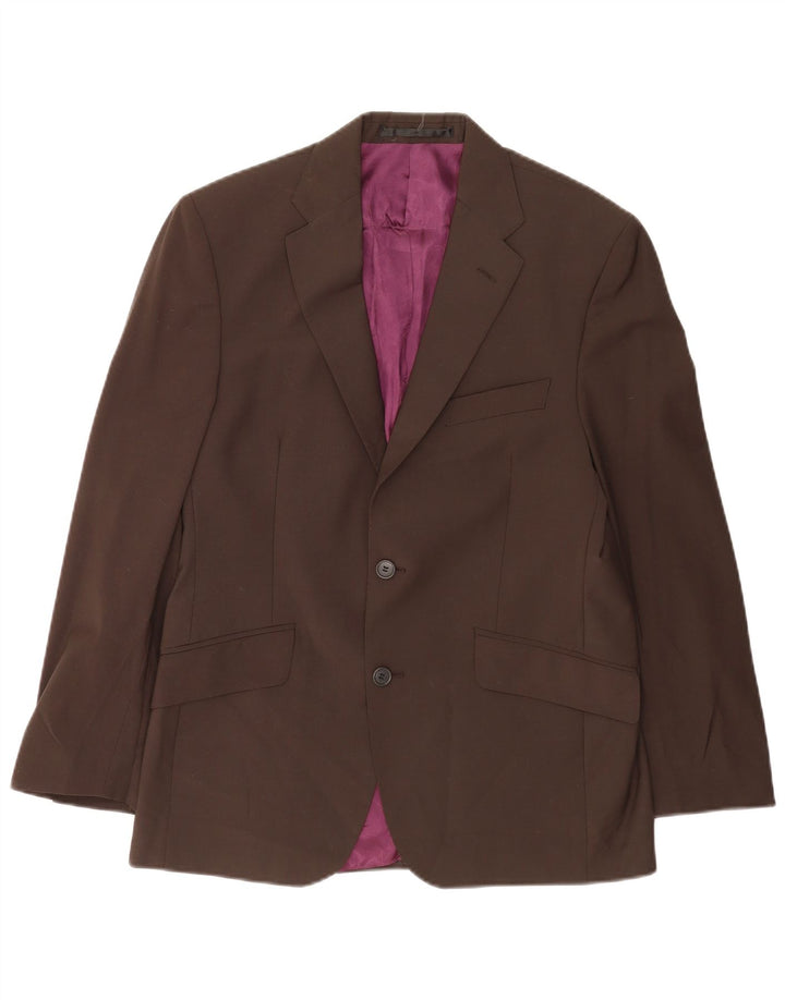 Marks & Spencer Chaqueta tipo blazer de 2 botones para hombre UK 38 Lana marrón medio