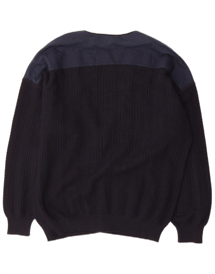 Il Granchio Hombre Cárdigan Sueter Large Azul Marino Colorblock