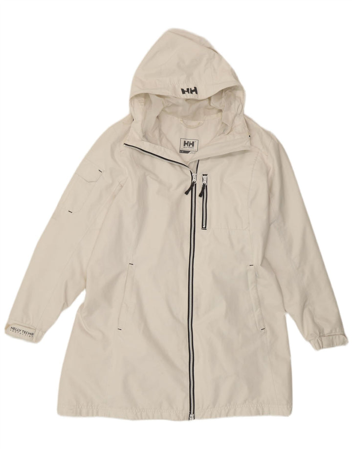 Helly Hansen Chubasquero con capucha para mujer Reino Unido 46 Grande Blanco
