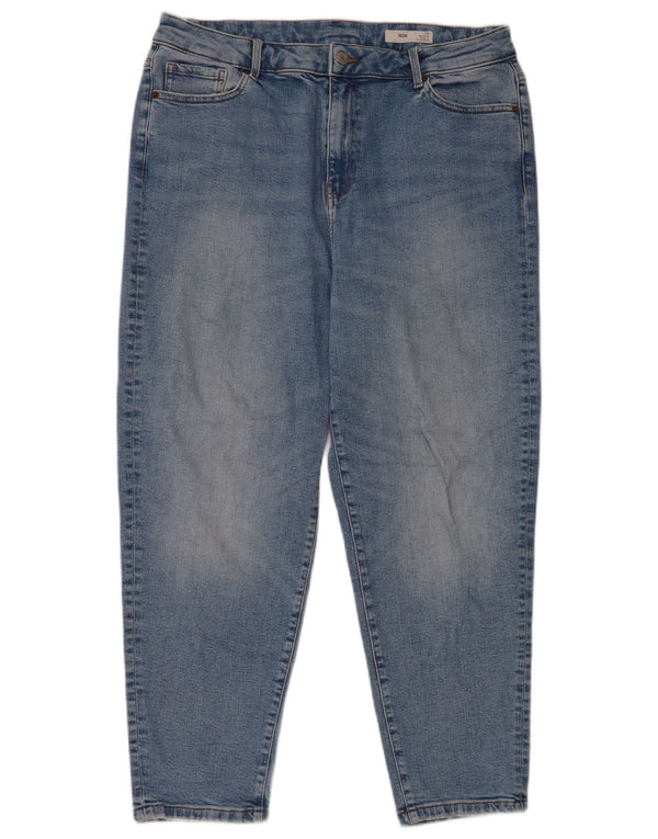 Marks & Spencer Vaqueros cónicos de cintura alta para mujer UK 46 Large W32 L25 Azul