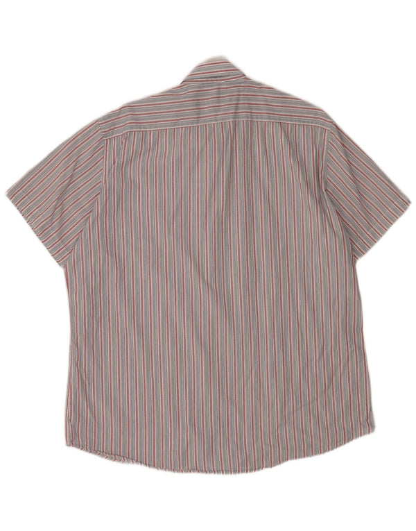 CARRERA Camisa de manga corta para hombre de corte regular 2XL Azul a rayas