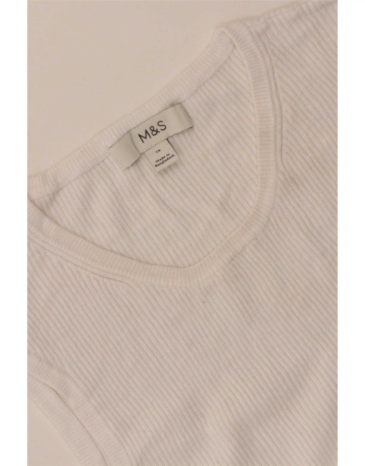 Marks & Spencer - Camiseta sin mangas para mujer, talla 40, talla mediana, color blanco