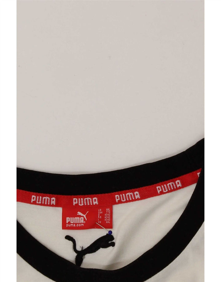 Puma Camiseta gráfica para hombre Top 2XL Blanco
