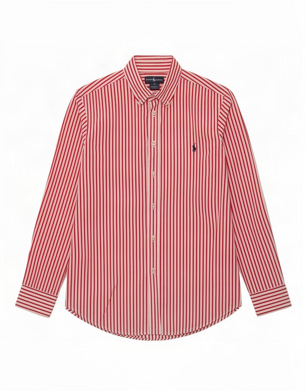 Ralph Lauren Camisa Niño 15-16 Años Algodón Rayas Rojas