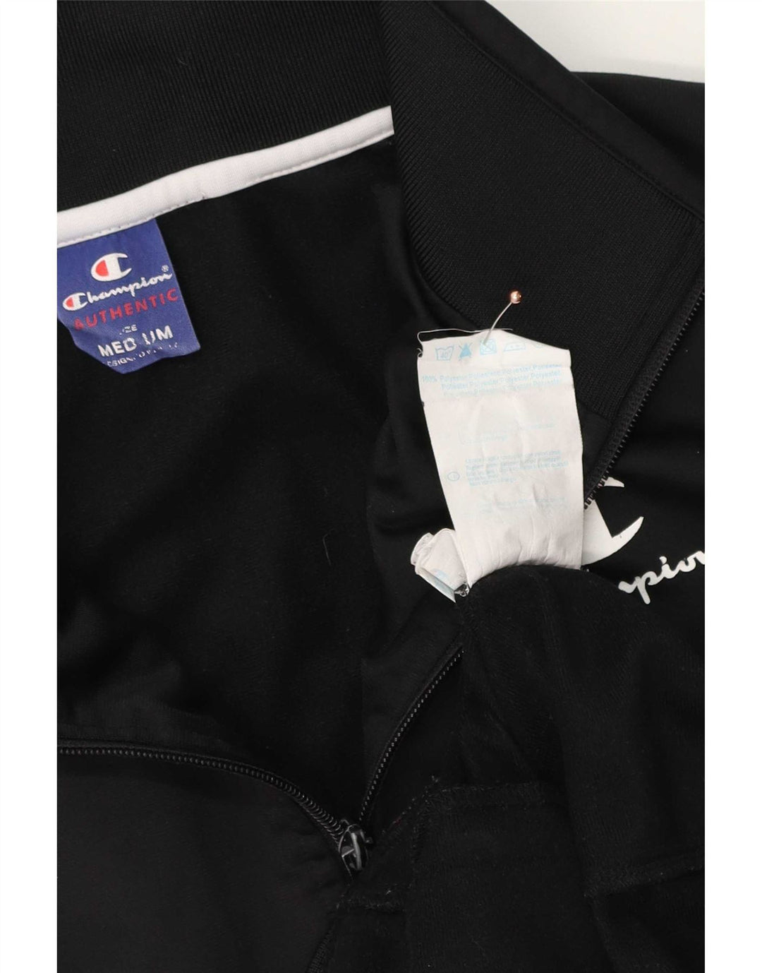 Champion Chaqueta De Chándal Con Gráfico Para Hombre Poliéster A Rayas Negra Mediana