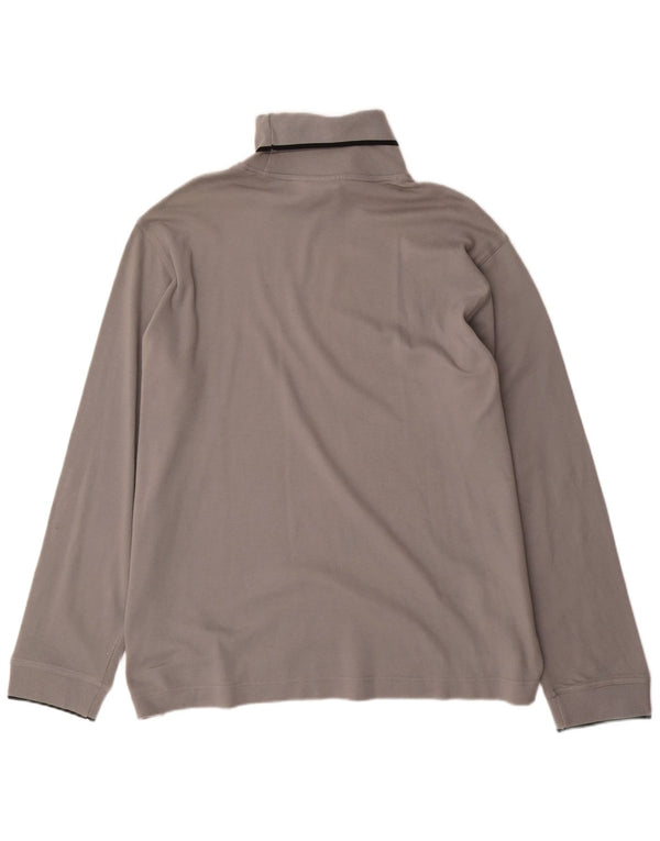 PUMA Top con cuello vuelto para hombre, manga larga, 2XL, algodón gris