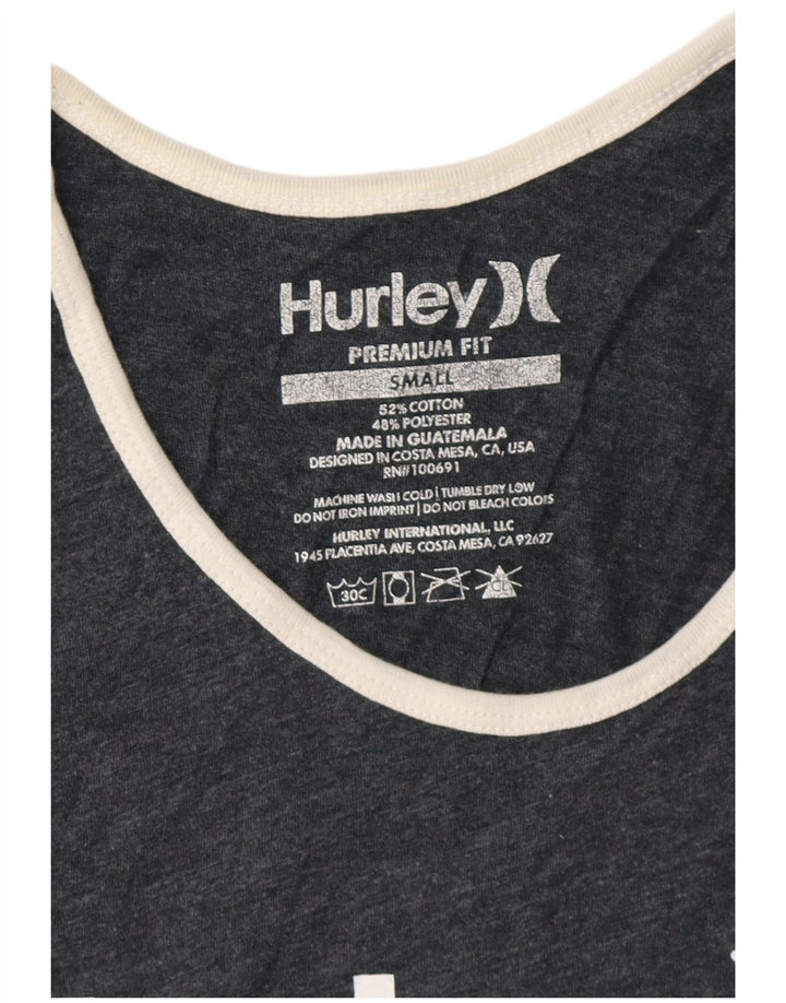 HURLEY Camiseta sin mangas estampada de ajuste premium para hombre pequeña de algodón moteado gris