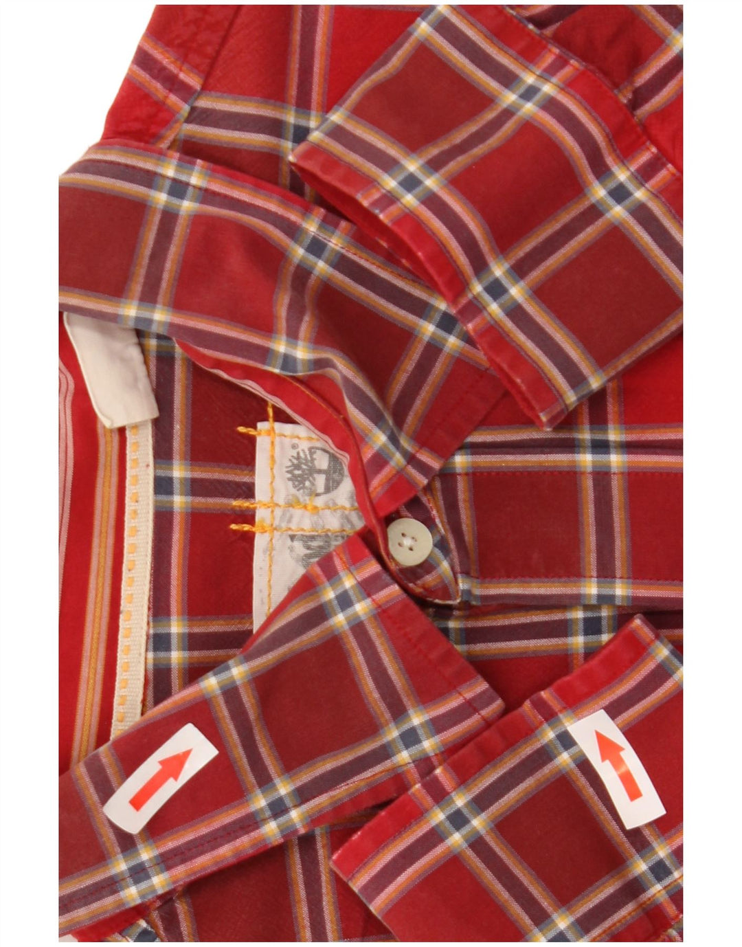 Camisa Timberland Hombre Grande A Cuadros Rojos De Algodón