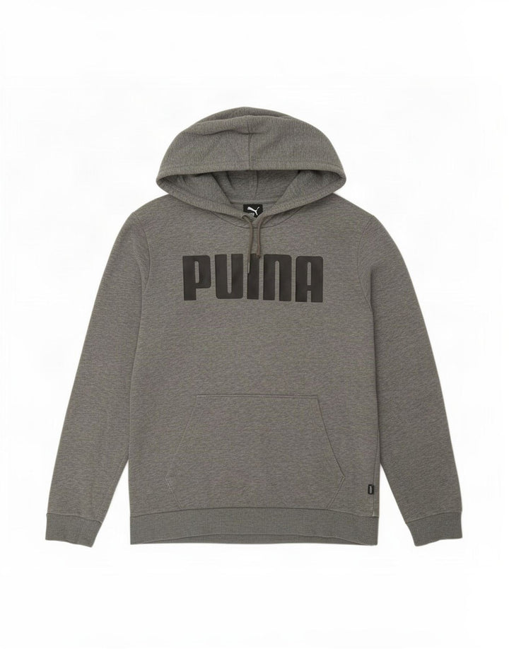 Puma Sudadera con capucha gráfica para hombre, talla pequeña, gris