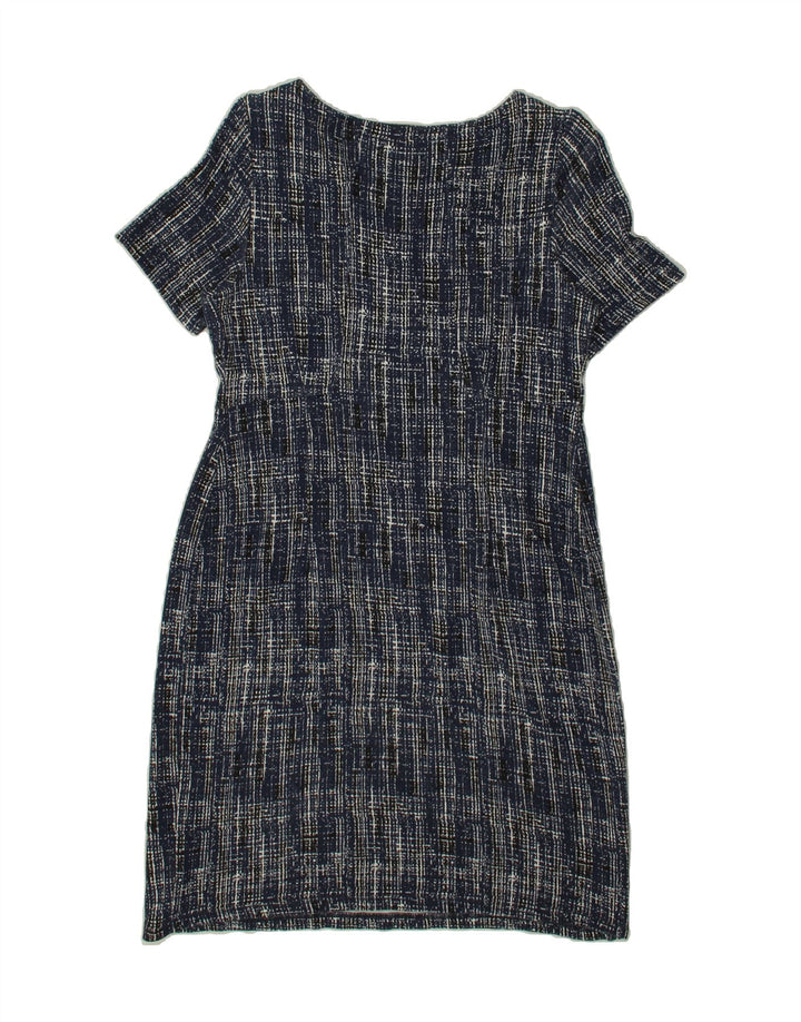 WHITE STUFF Womens Basic Dress UK 12 Medium Navy Blue Geometric Viscose Vintage White Stuff and Second-Hand White Stuff from Messina Hembry 