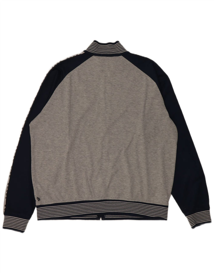 Asics Hombre Gráfico Chándal Top Chaqueta Grande Gris Colorblock