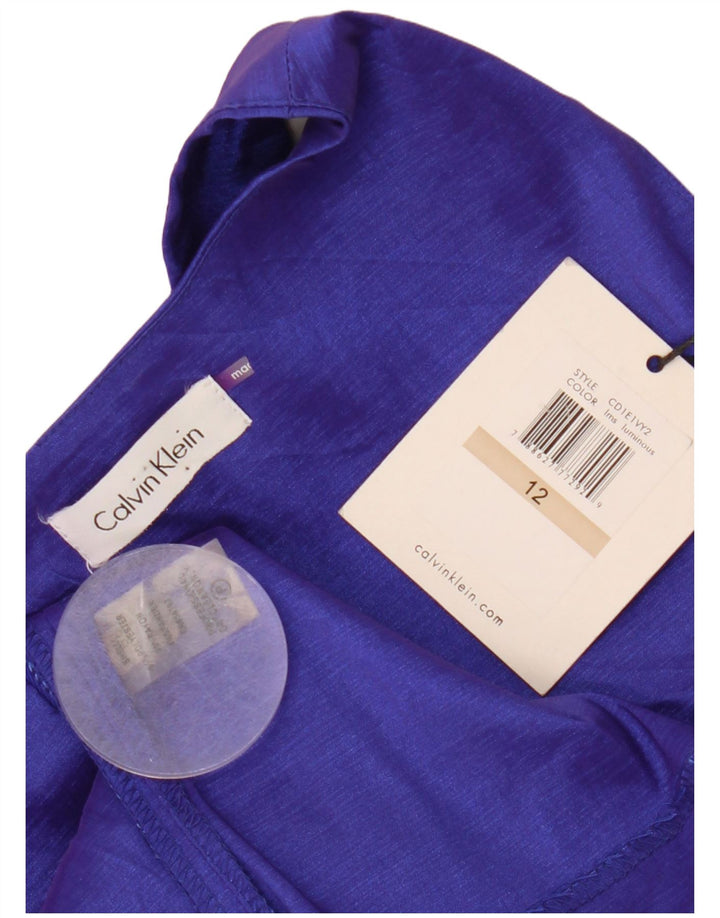CALVIN KLEIN Vestido sin mangas para mujer US 12 Poliéster morado mediano