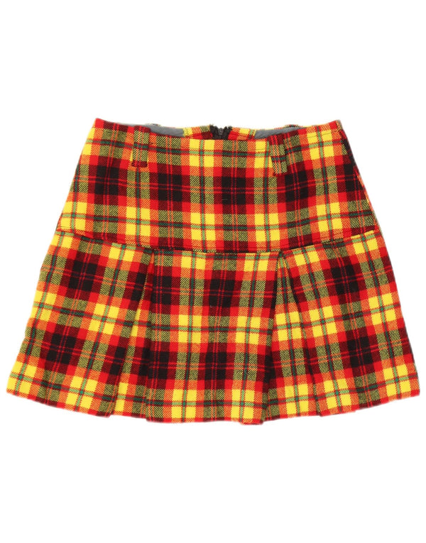 Minifalda vintage para mujer W28 cuadros amarillos medianos