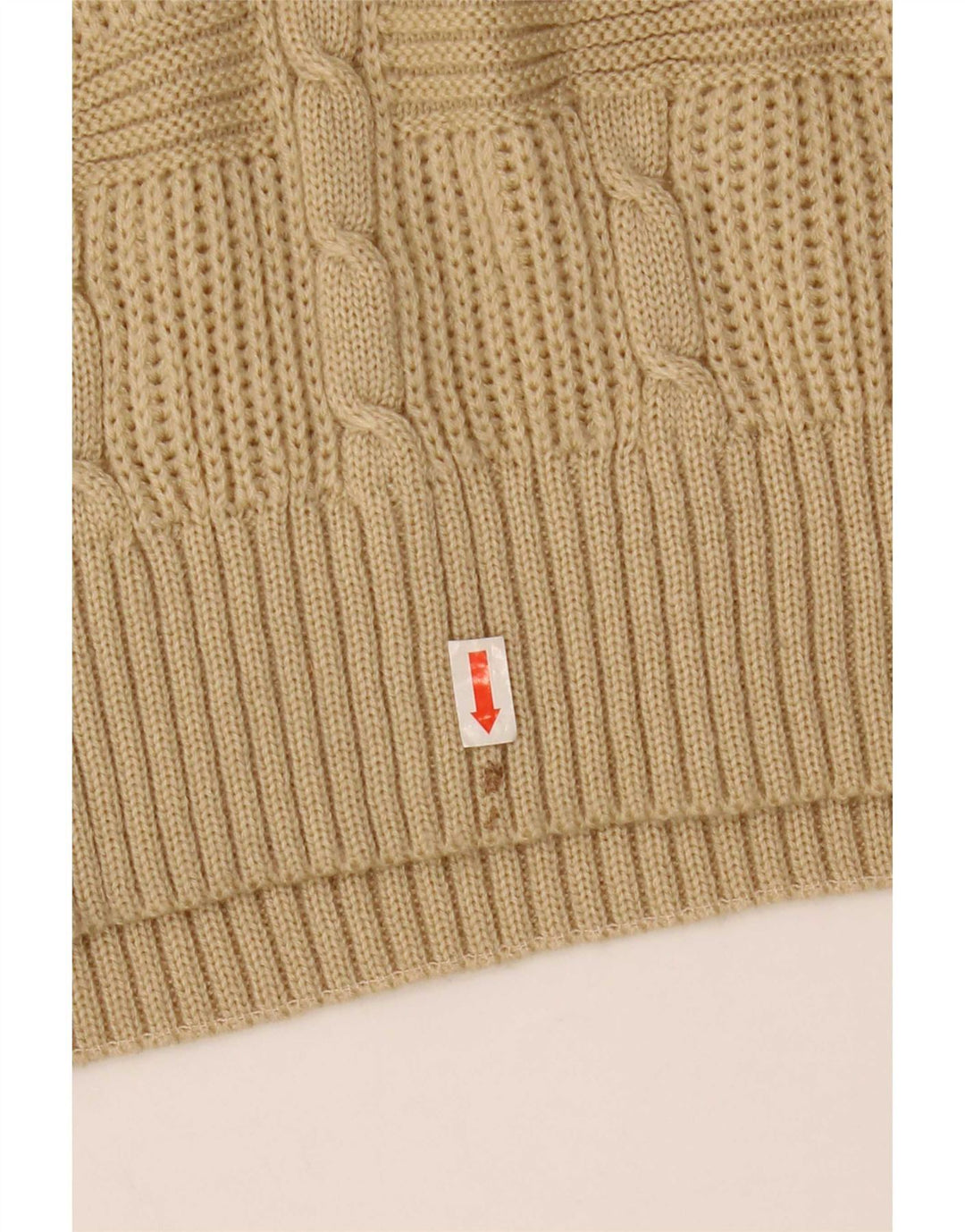 Vintage hombres cuello redondo jersey suéter IT 50 medio beige acrílico