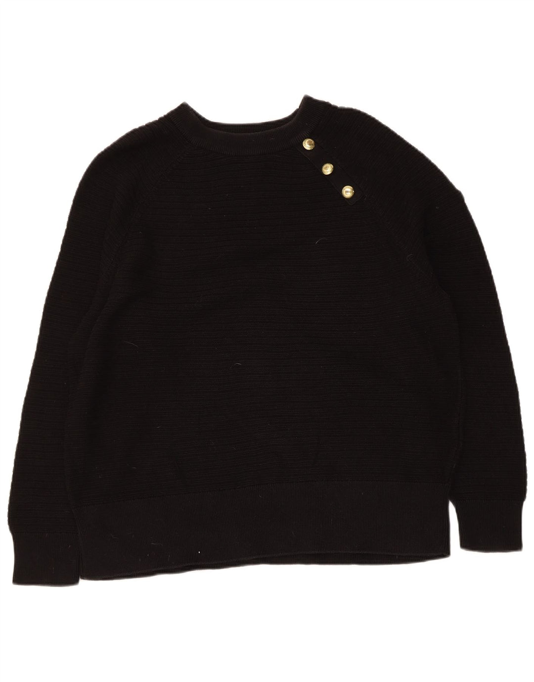 Barbour Suéter tipo jersey con cuello barco y corte regular para mujer, talla 44, talla M, color negro