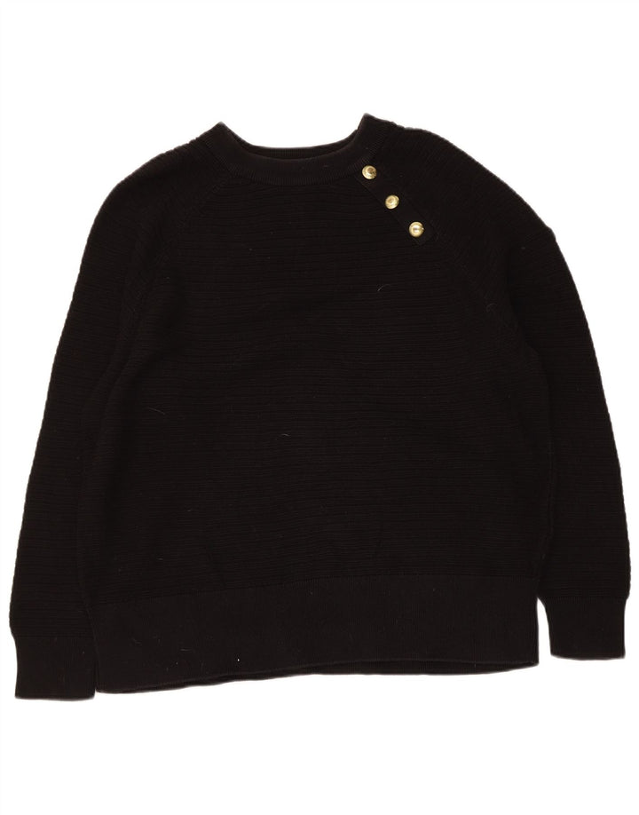 Barbour Suéter tipo jersey con cuello barco y corte regular para mujer, talla 44, talla M, color negro