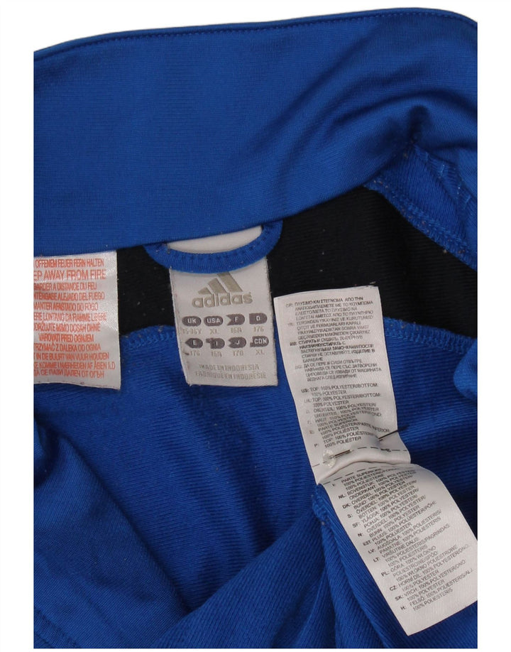 Adidas - Chaqueta de chándal para niño, 15-16 años, color azul, poliéster