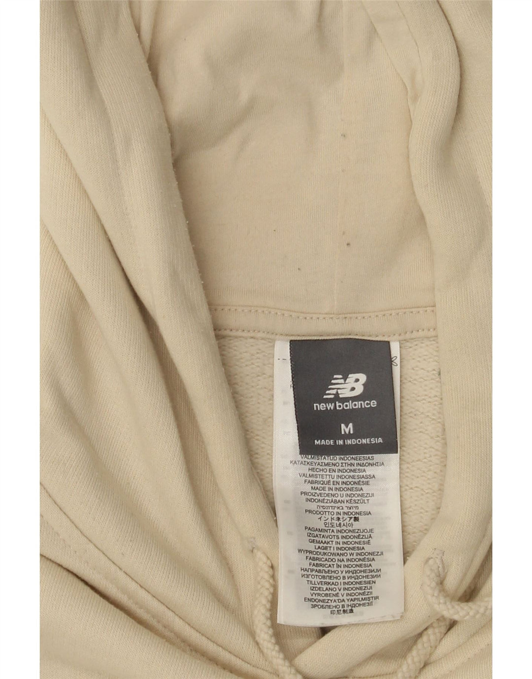NEW BALANCE Jersey con capucha y corte holgado gráfico para hombre Algodón beige medio