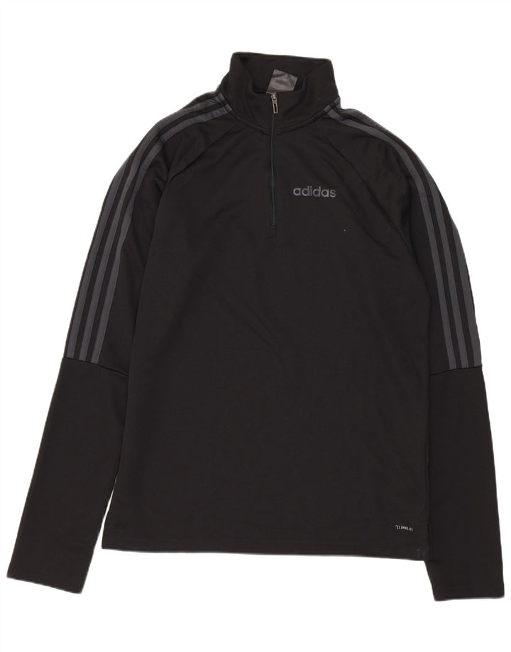 ADIDAS Mens Climalite Zip Neck Jersey Chándal Top Pequeño Negro