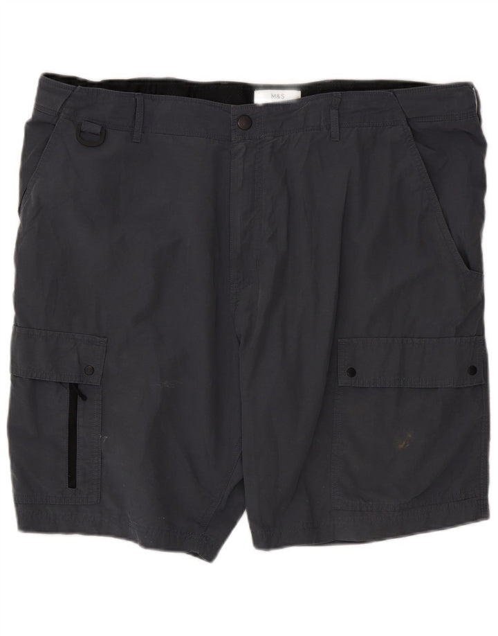 Marks & Spencer Pantalones cortos cargo para hombre W44 2XL Algodón azul marino