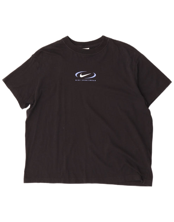 Nike - Camiseta gráfica para hombre, talla grande, algodón negro