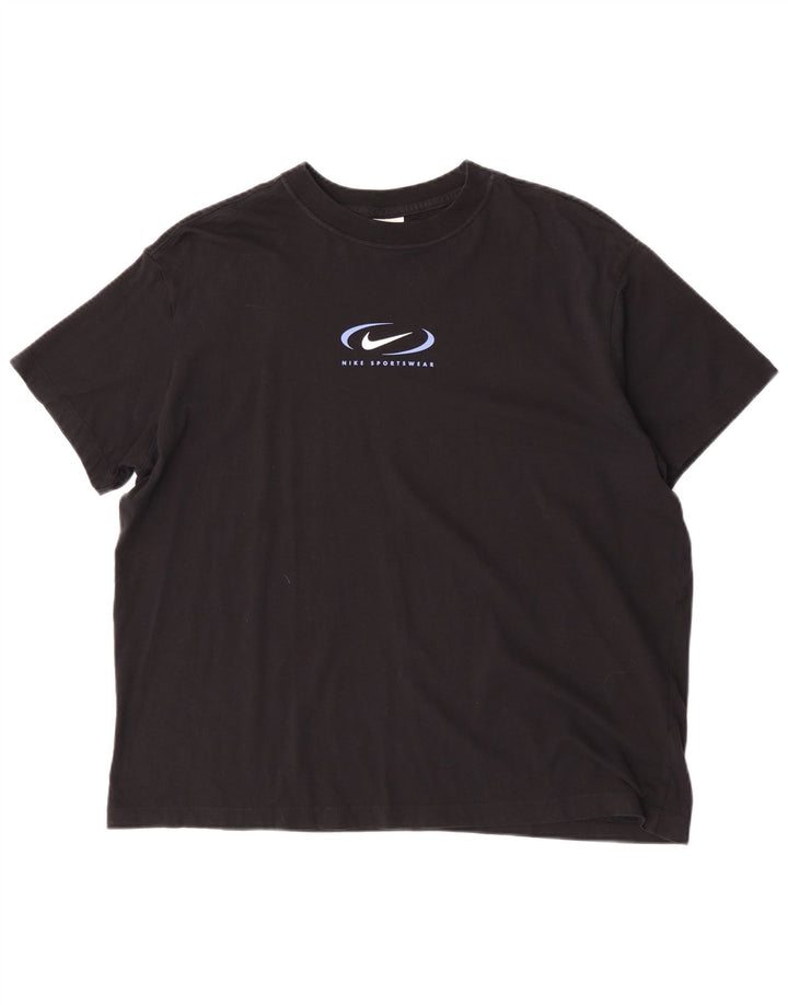 Nike - Camiseta gráfica para hombre, talla grande, algodón negro