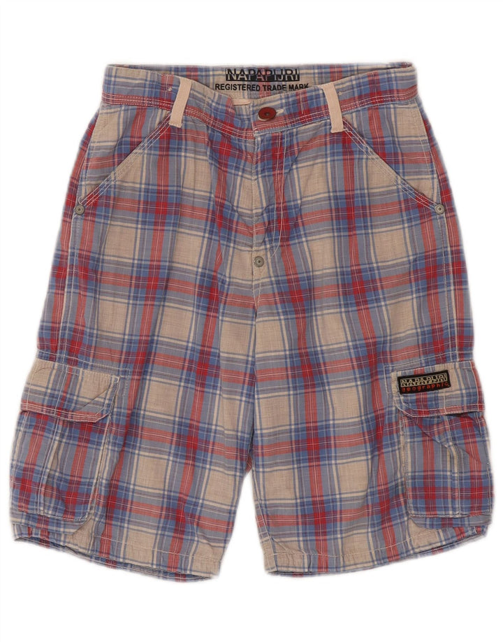 Napapijri Shorts cargo para niños 9-10 años W24 Algodón a cuadros multicolor
