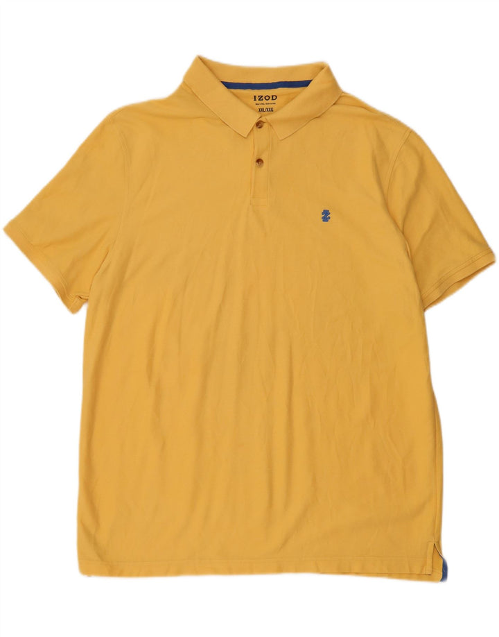 IZOD Mens Polo Shirt 2XL Yellow Cotton