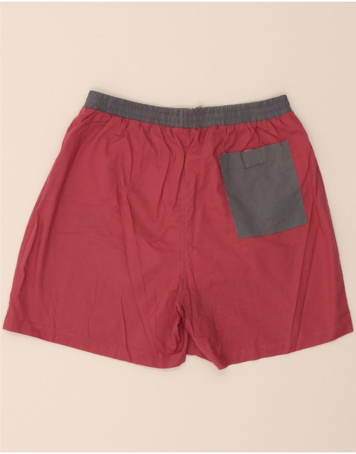 VINTAGE Mens Swimming Shorts Medium  Pink Colourblock Cotton Vintage Vintage and Second-Hand Vintage from Messina Hembry 