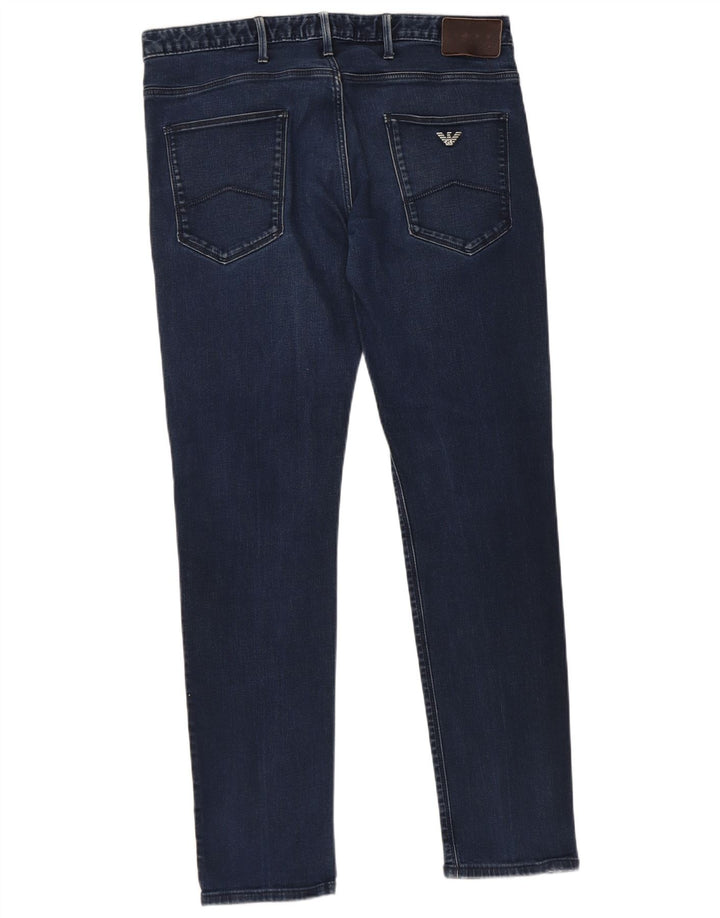 Armani Hombre Vaqueros Slim W34 L31 Algodón Azul Marino