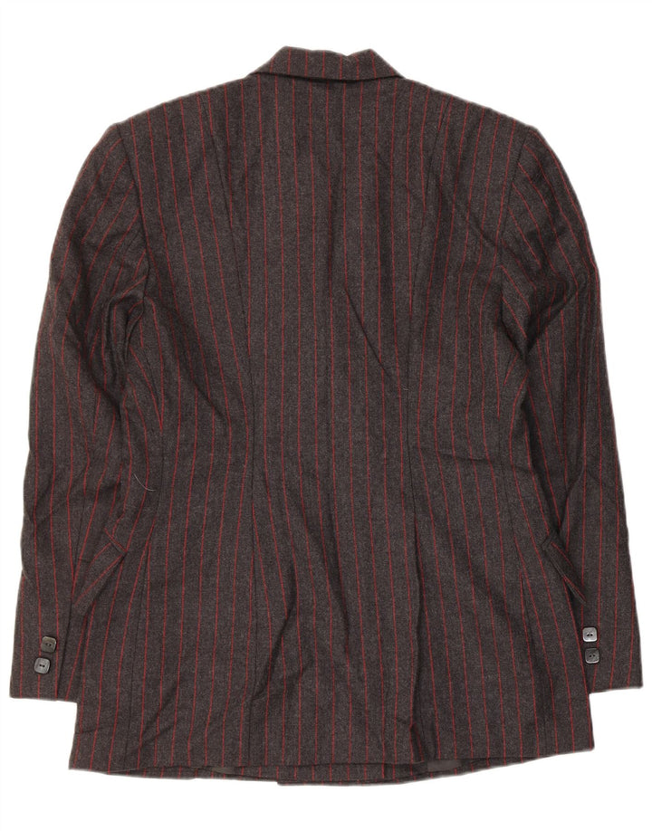 Conjunto de 2 piezas con doble botonadura para mujer Aria UK 14 Medium W26 Lana a rayas grises