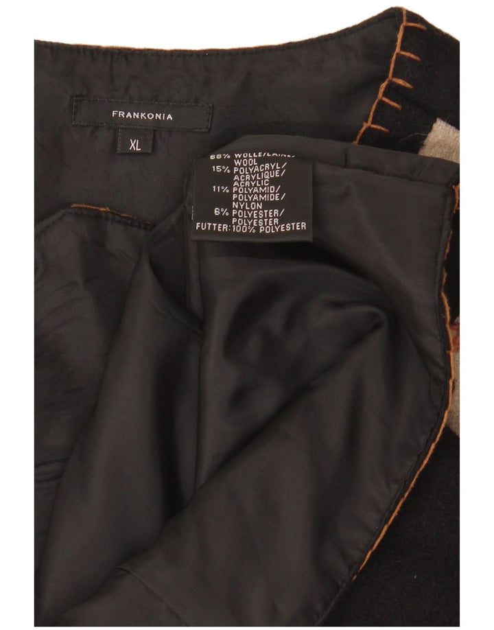 VINTAGE Chaleco de mujer Reino Unido 18 XL Gris Colorblock Lana