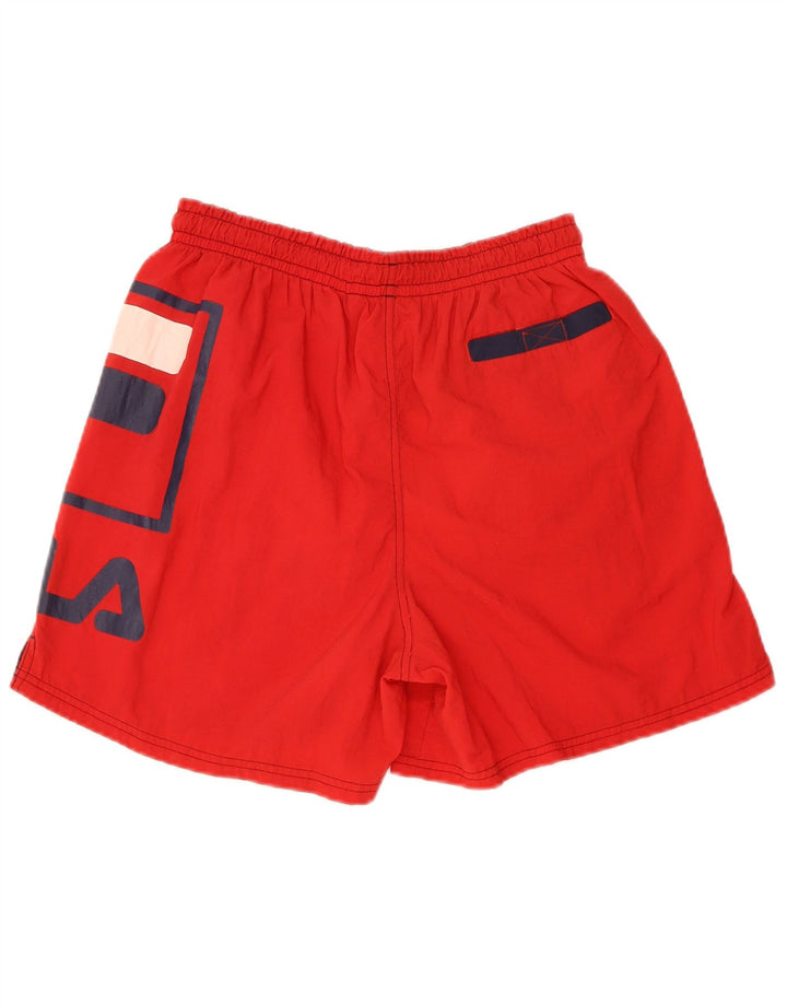 Fila Shorts Deportivos Gráficos Para Hombre Nylon Rojo Mediano