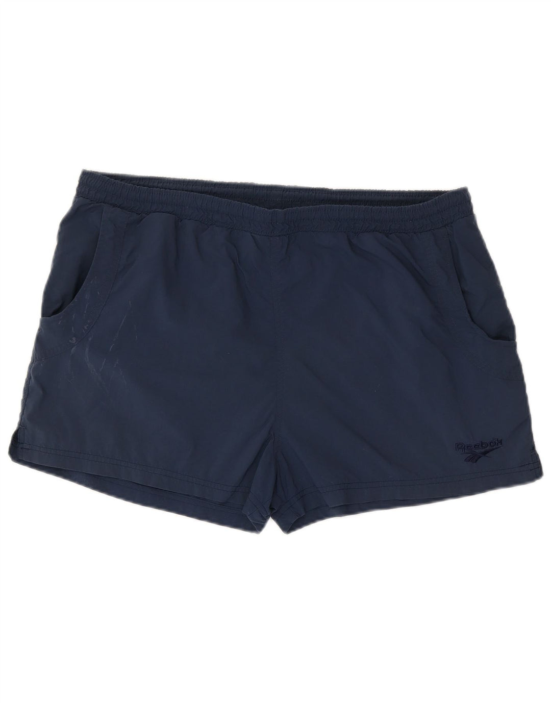 Reebok - Pantalones cortos deportivos para hombre, talla grande, nailon azul marino