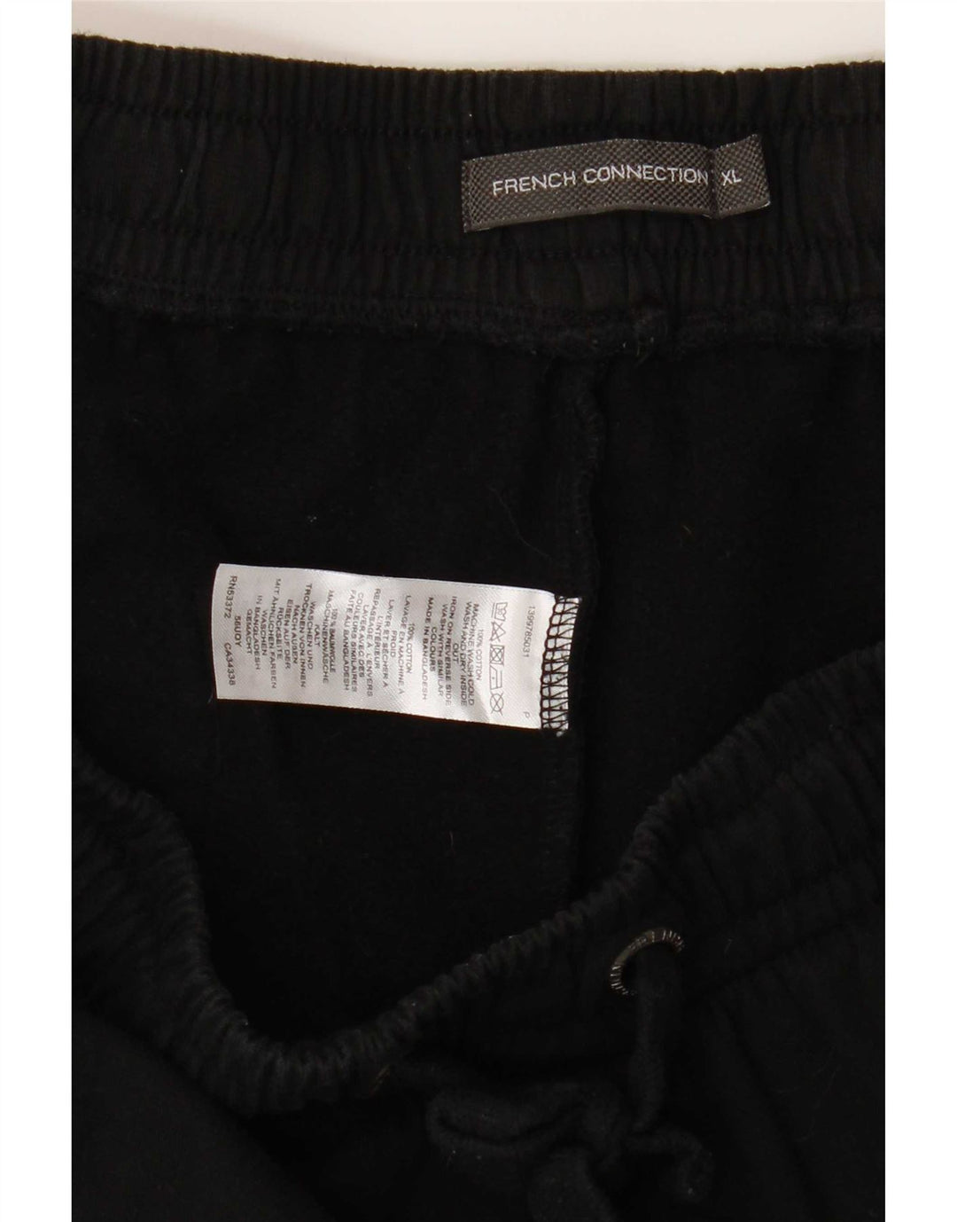 French Connection Pantalones cortos deportivos para hombre XL Algodón negro