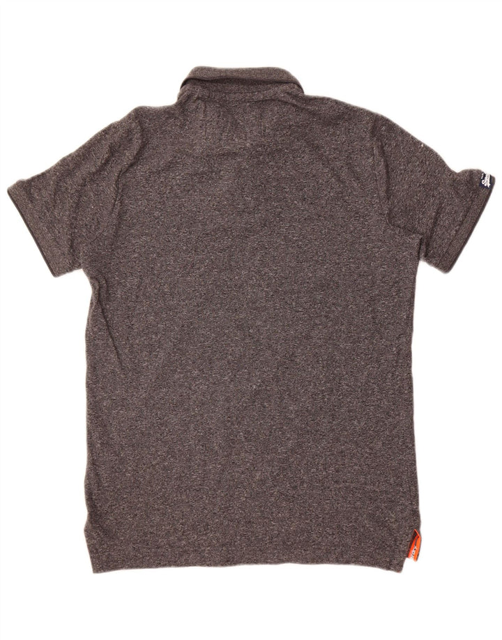Superdry Polo para hombre de algodón moteado gris pequeño