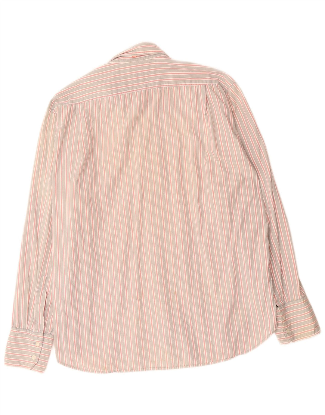 Camisa HUGO BOSS Hombre Grande Gris Rayas Algodón