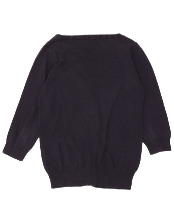 Zara - Cárdigan de manga 3/4 para mujer, talla 40, algodón azul marino mediano