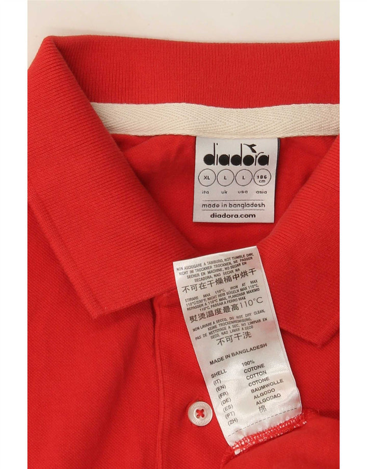 Diadora Polo Hombre Grande Rojo Algodón