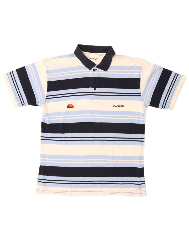 Polo Ellesse para hombre de algodón a rayas azul marino pequeño