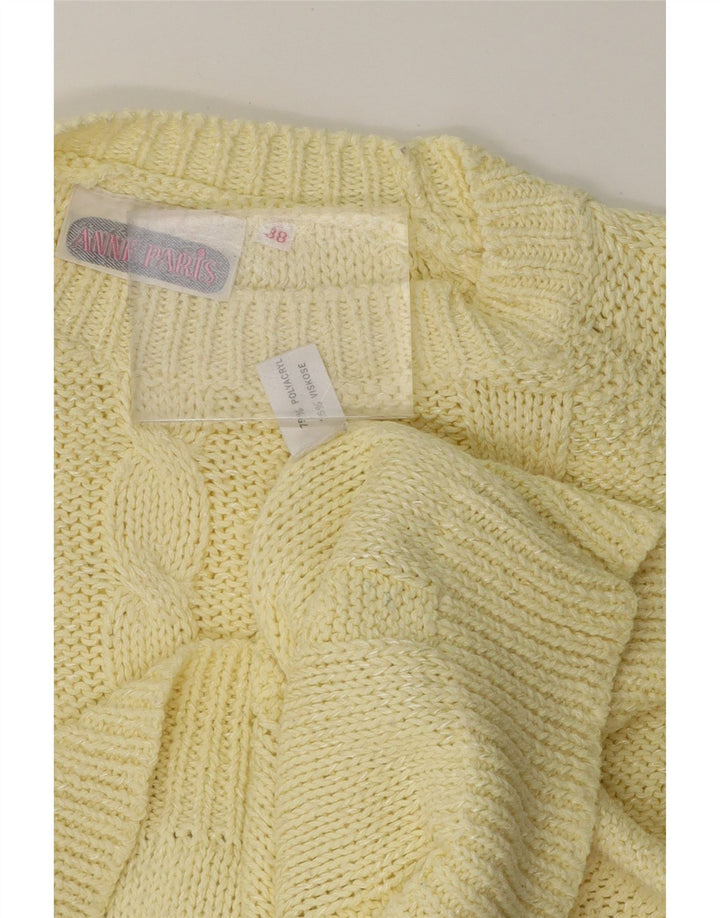 VINTAGE Womens Oversized Crew Neck Jumper Sweater EU 38 Medium Yellow Vintage Vintage and Second-Hand Vintage from Messina Hembry 