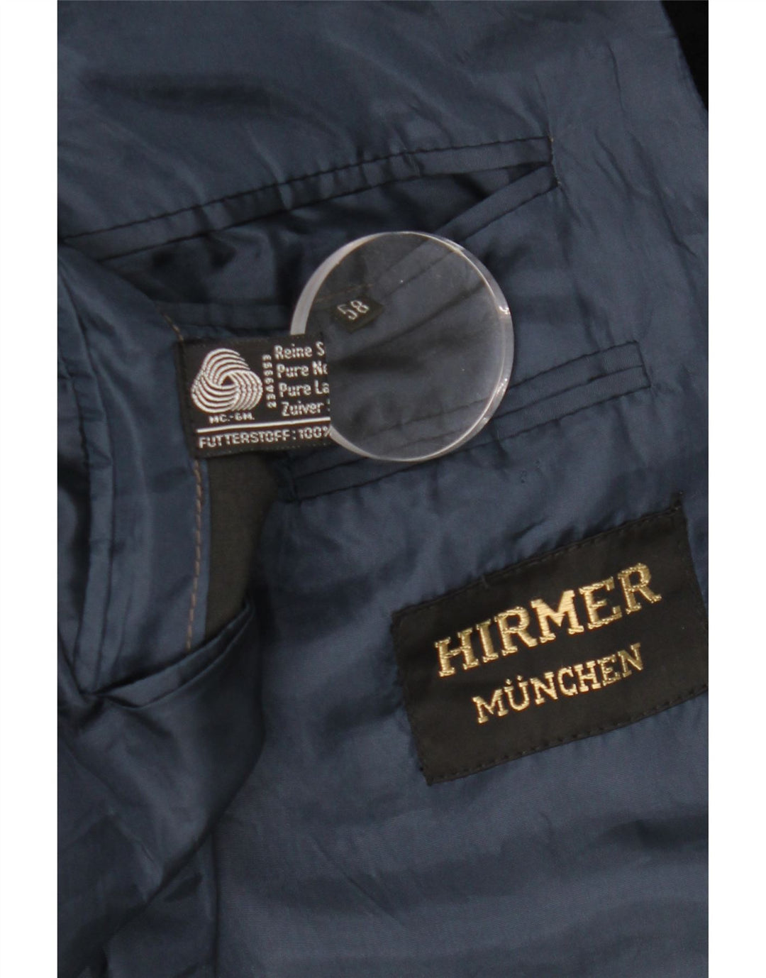 Vintage mujer longline Blazer chaqueta Reino Unido 14 medio azul marino colorblock